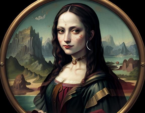 Harley Quinn as Mona Lisa in Potter Style