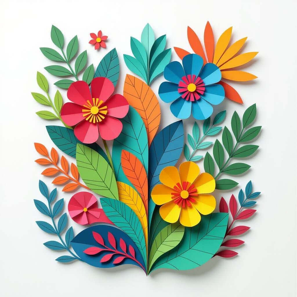 Vibrant Paper Creations with 3D Elements