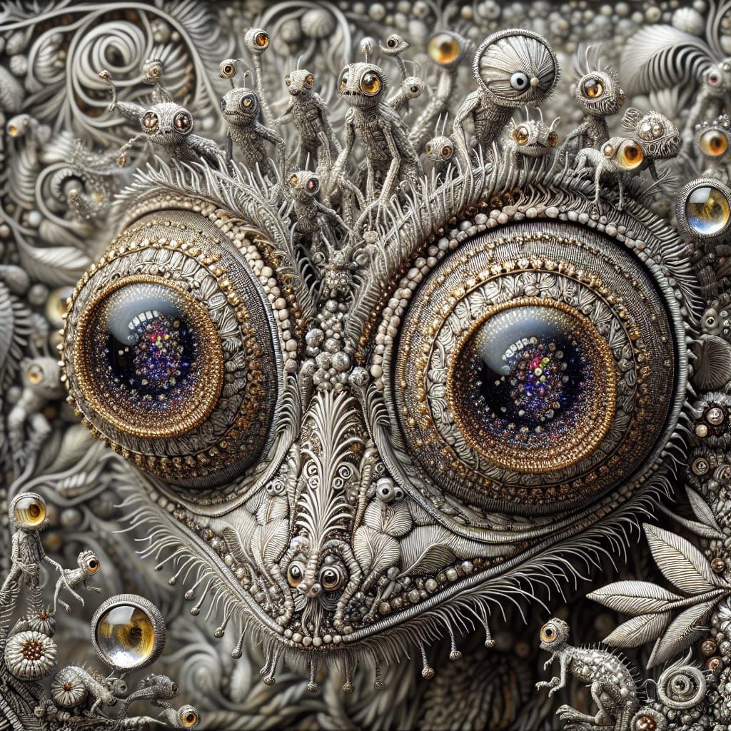Artist-Laden Soutache Creature with Eyes