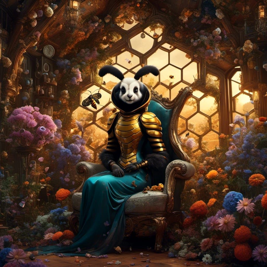Enchanting Queen Bee in Honeycomb House