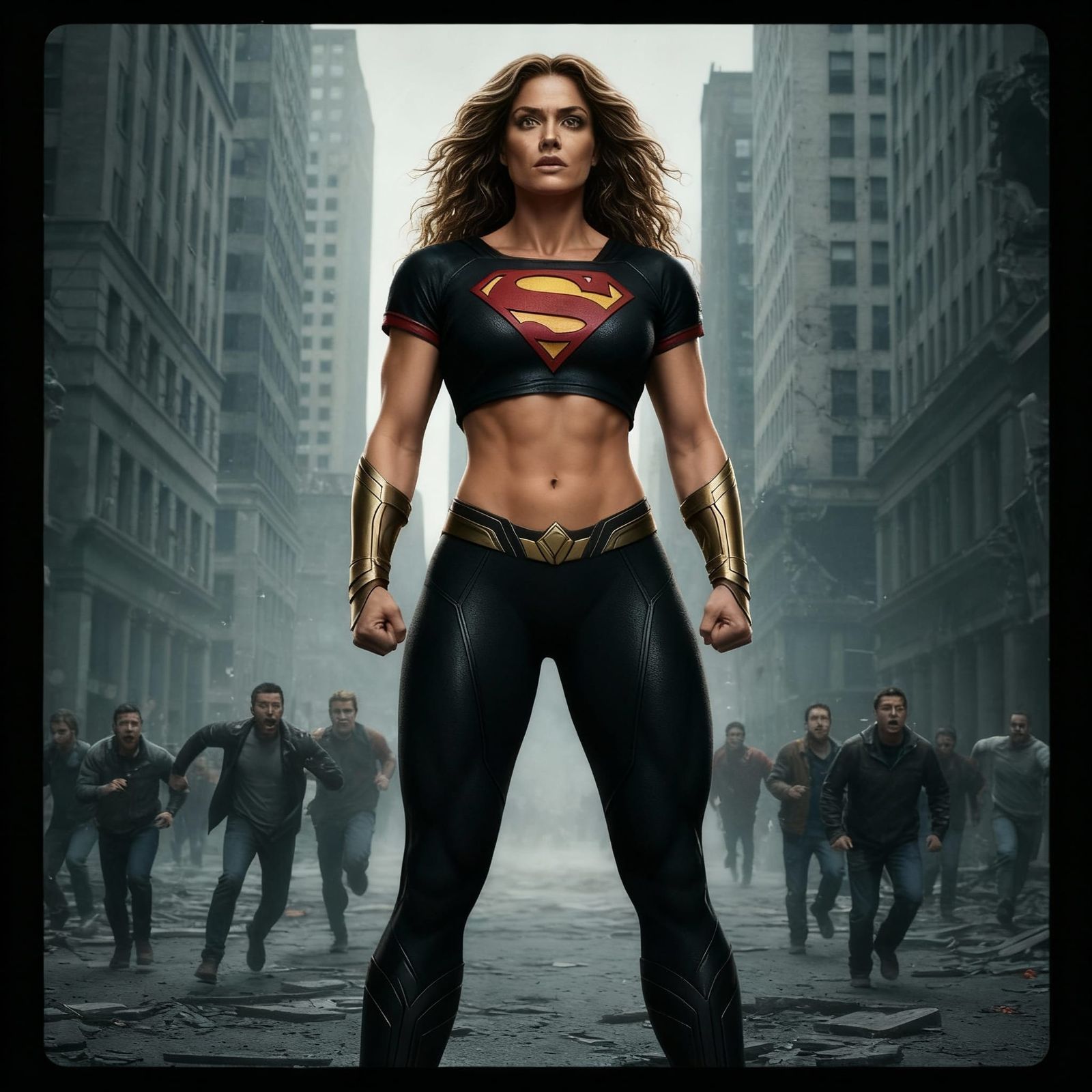 Domina: Muscular Supervillain in Ruined City