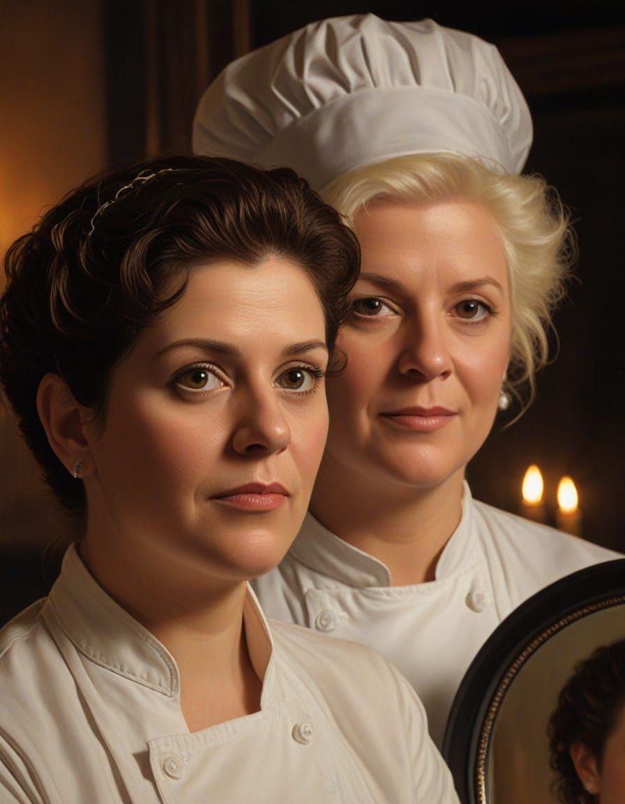 Renaissance Portrait of a Chef with Ghostly Reflection