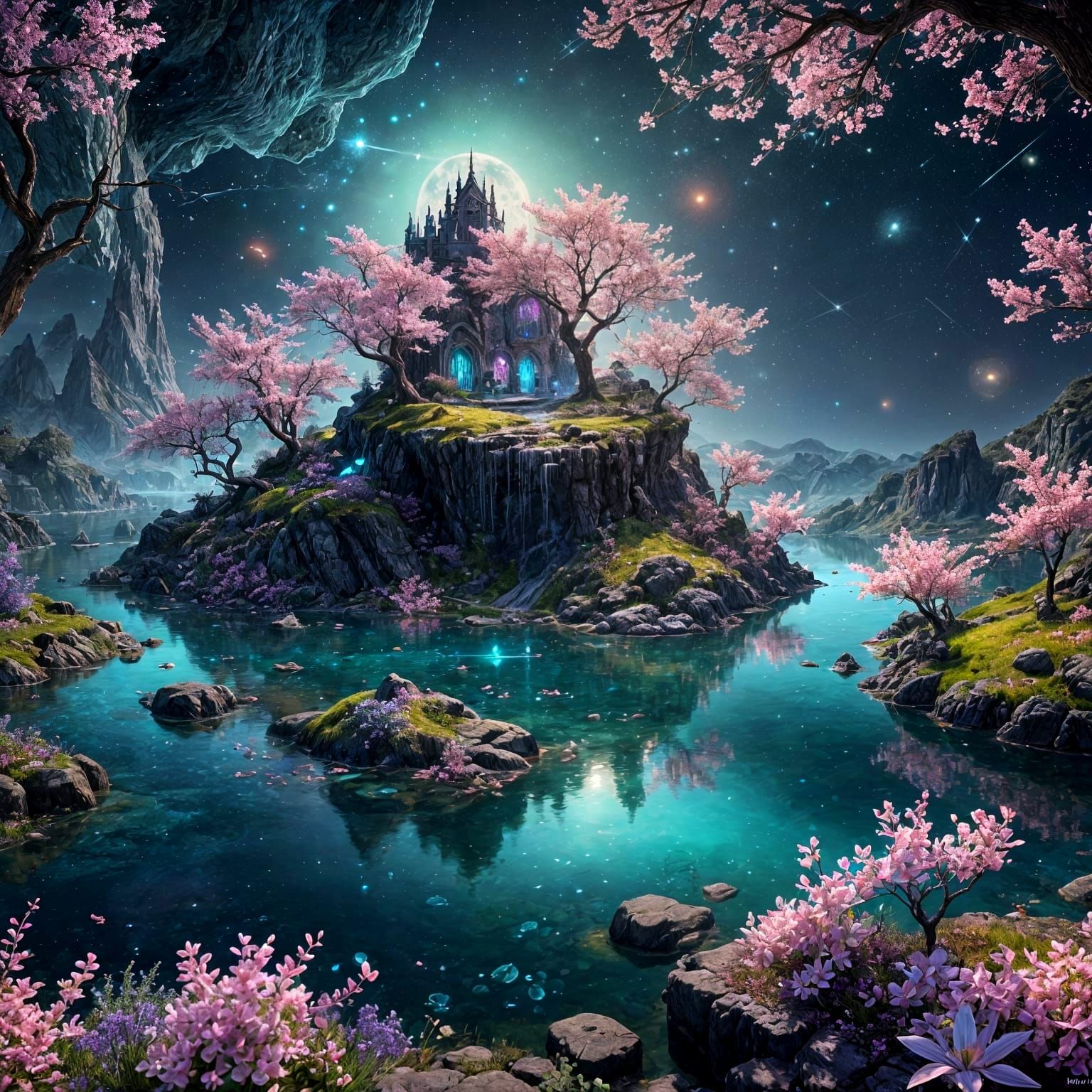 Constellation Lit Spring Fantasy in Pastel Colors