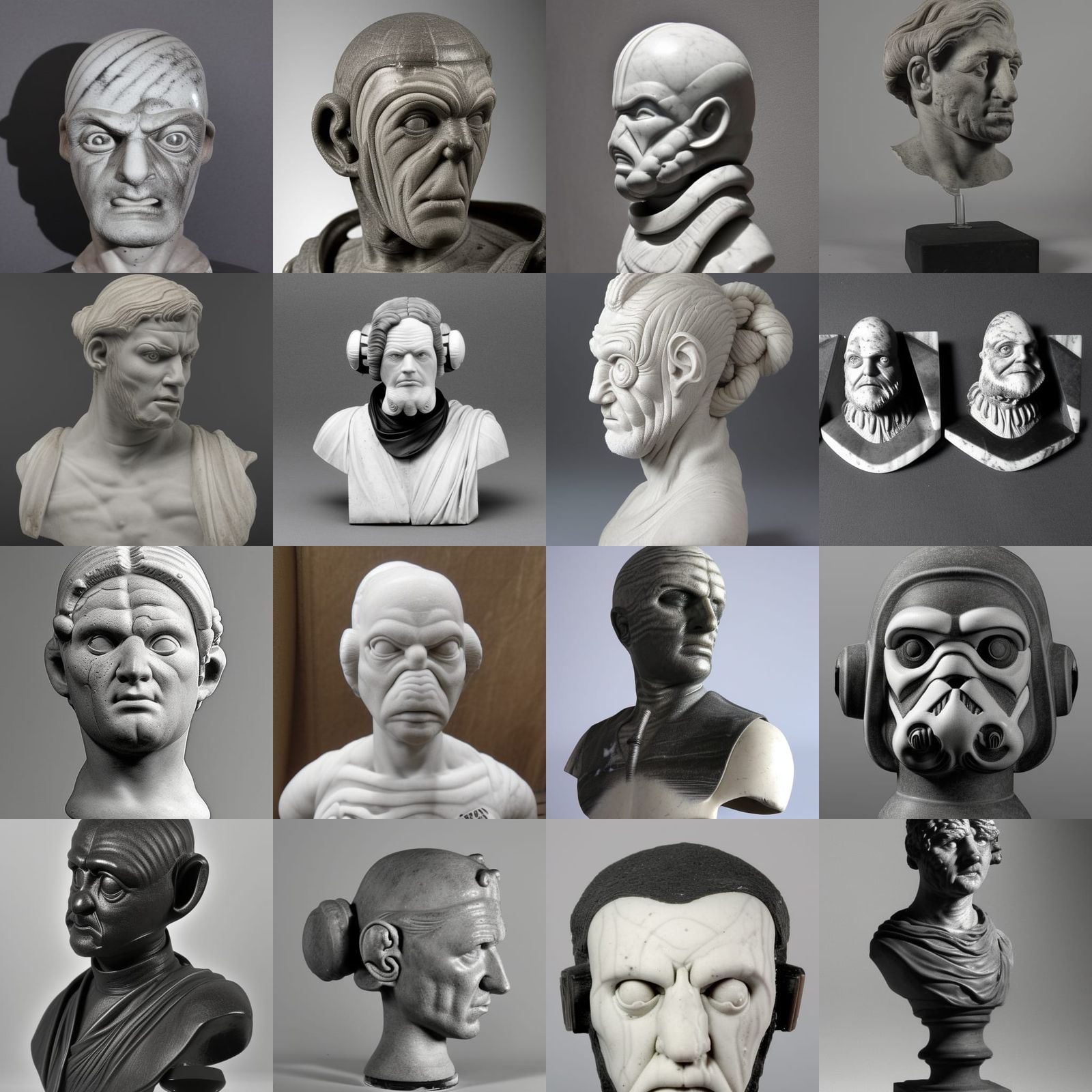 Star Wars Aliens as Roman Marble Busts