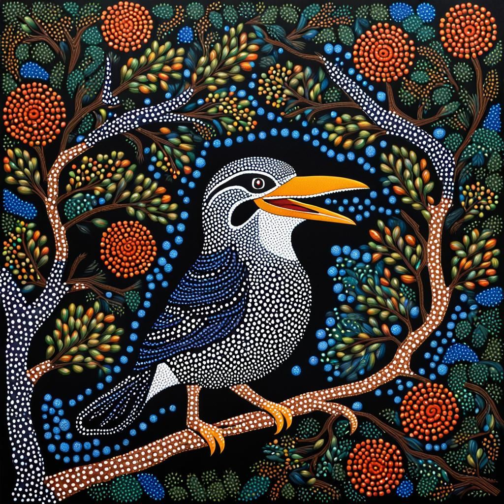 Kookaburra Laughing: Indigenous Australian Dot Painting