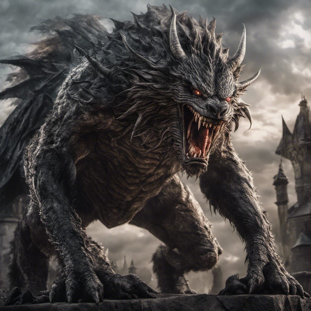 Hyperrealistic Dragon-like Hybrid Beast in HDR