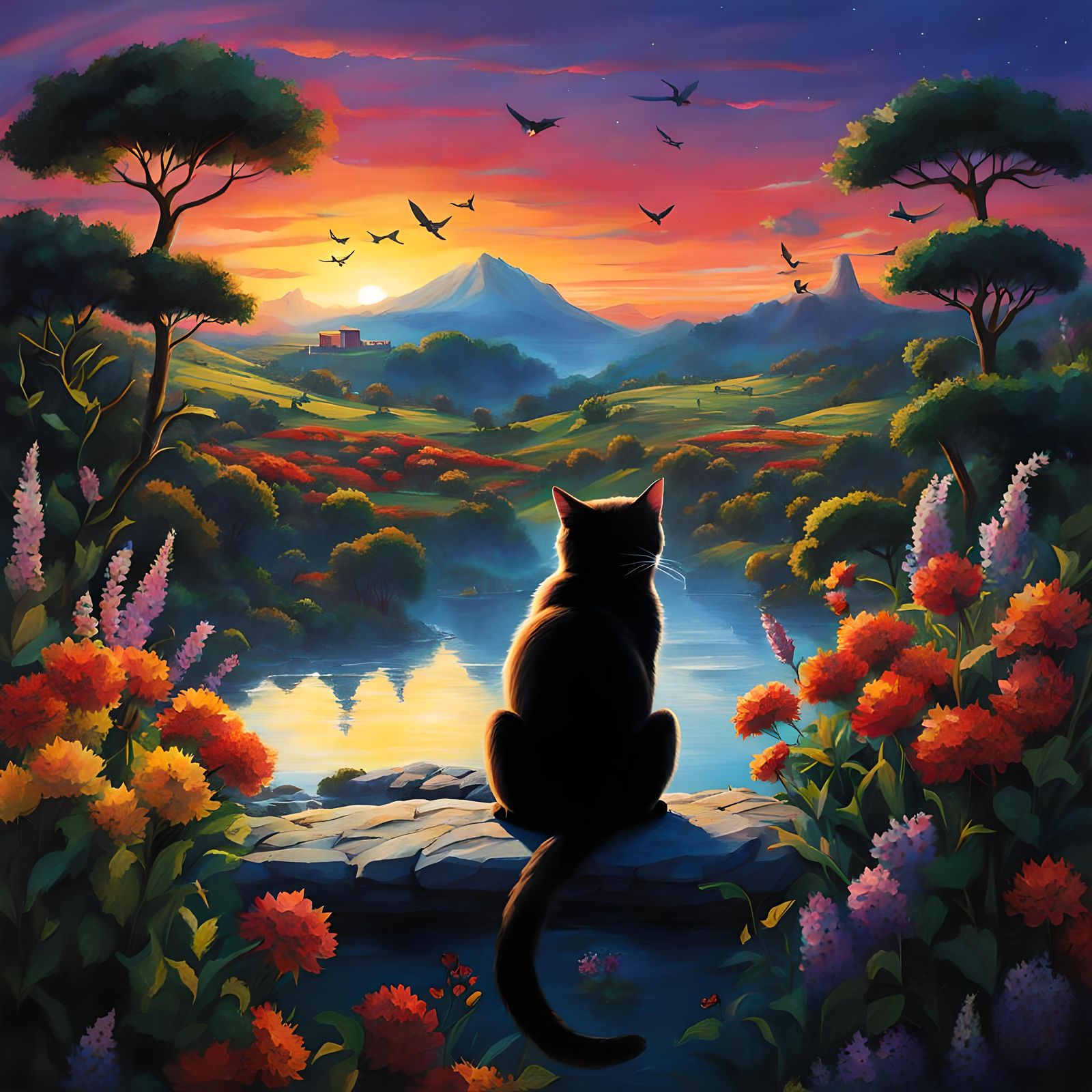 Abstract Cat Portrait