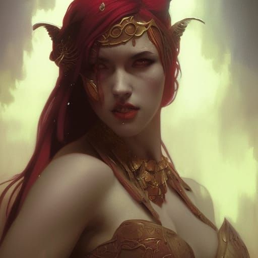 Lilith, Queen of Hell: Hyperdetailed Portrait