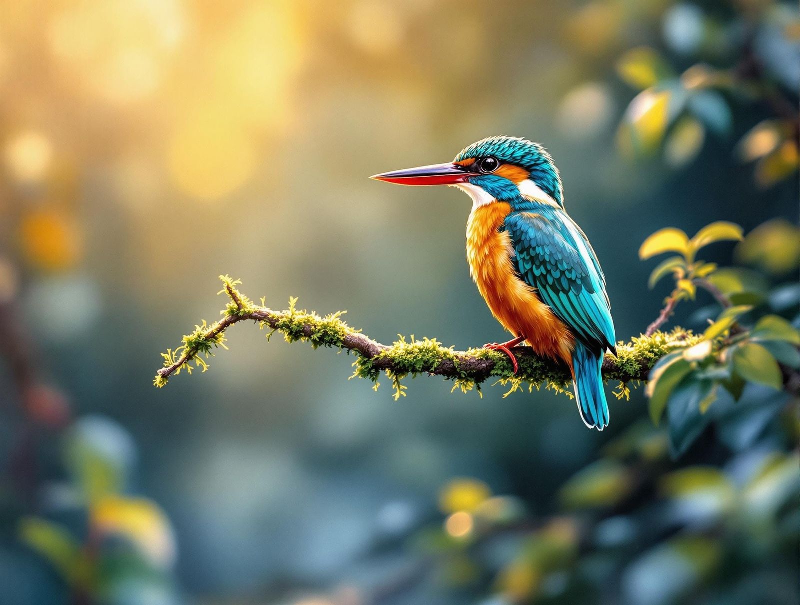 Kingfisher in Dreamy Impressionist Style