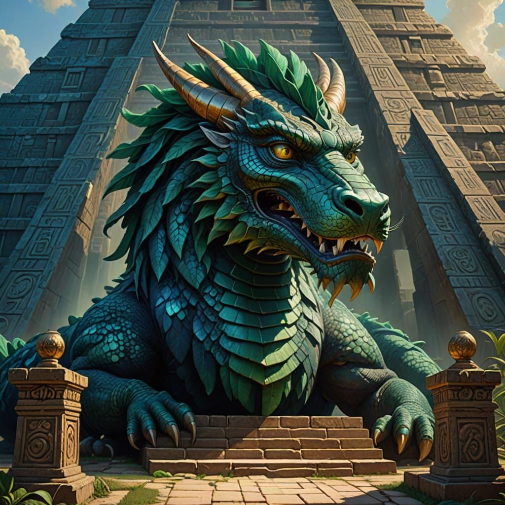 Surrealistic Mesoamerican Masterpiece: Kukulkan Ascends