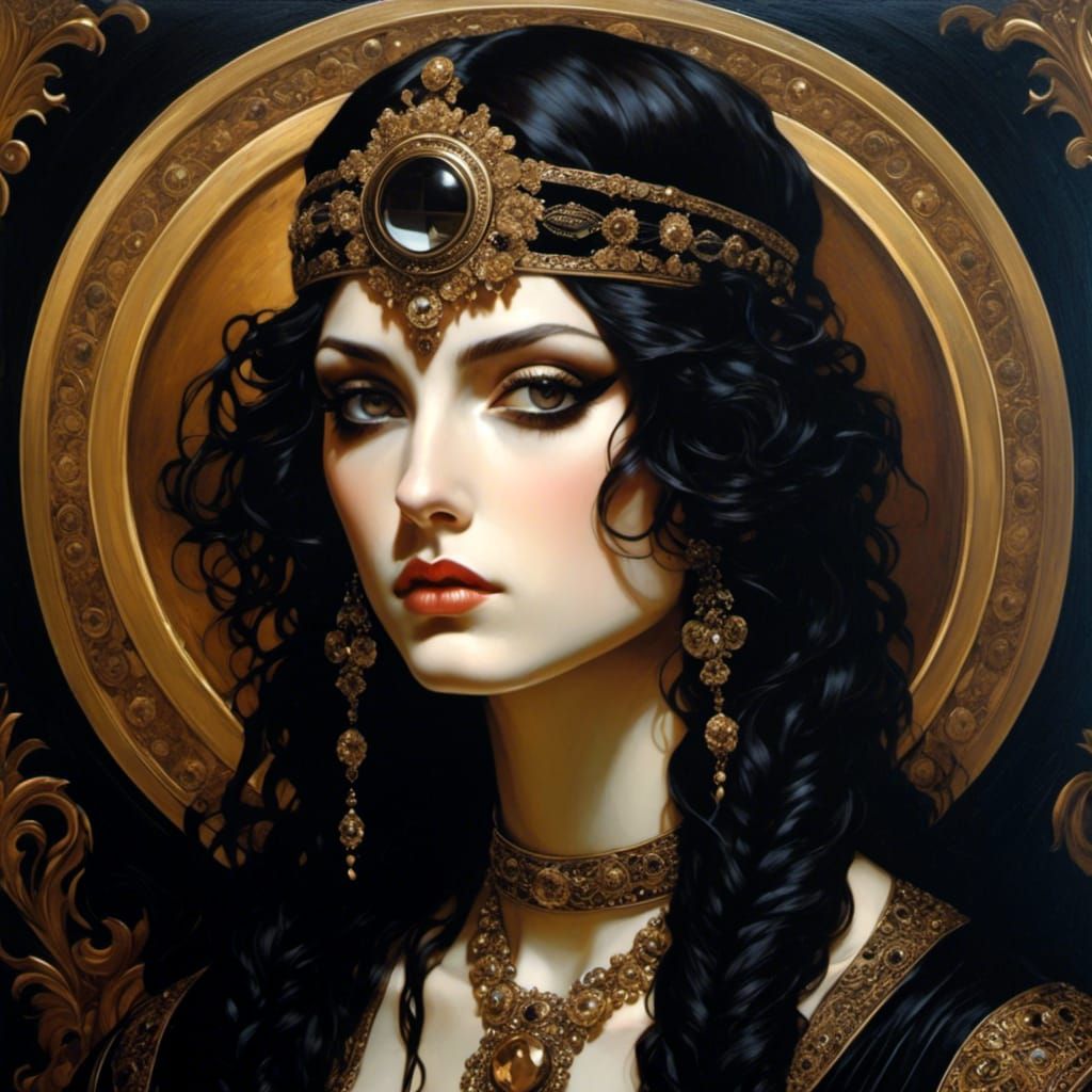 Emo Goth Madonna with Glasses as Digital Art