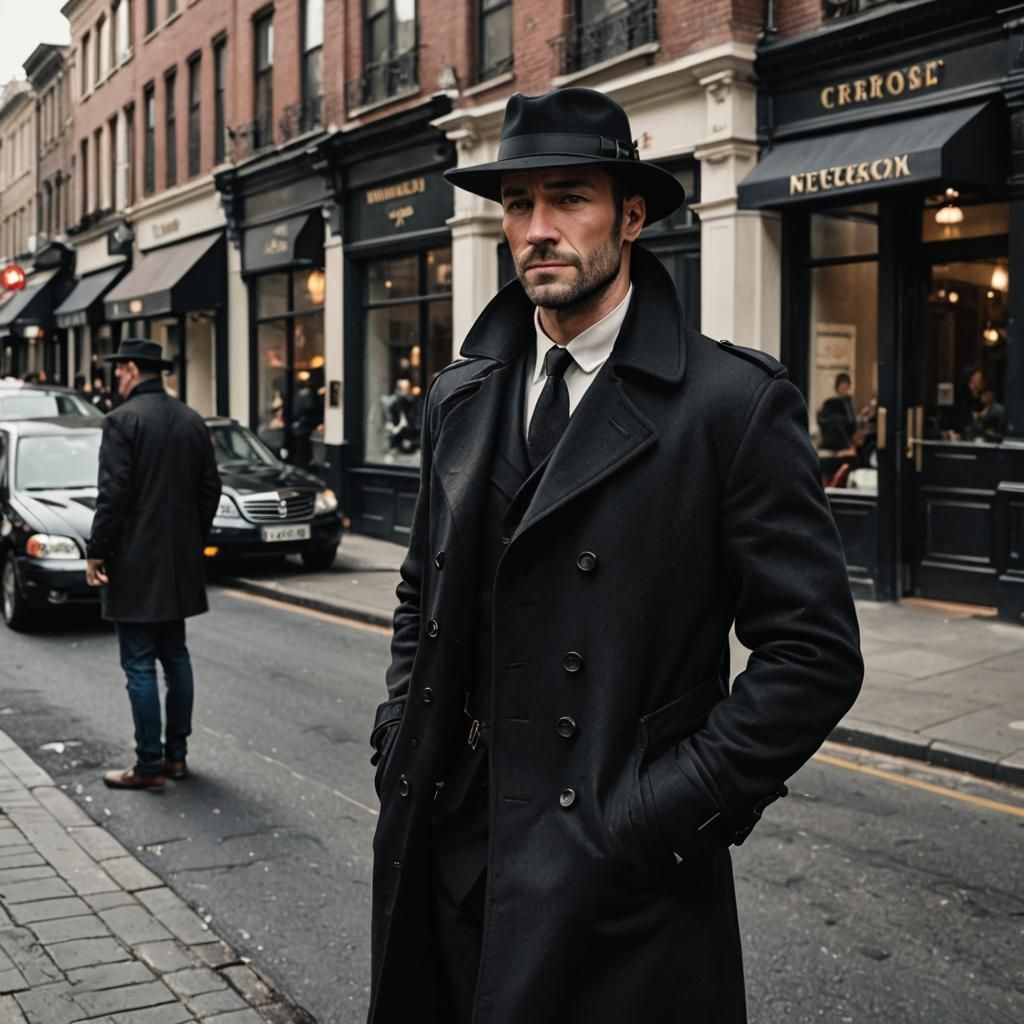 Man in Black Coat: High Fashion Digital Art