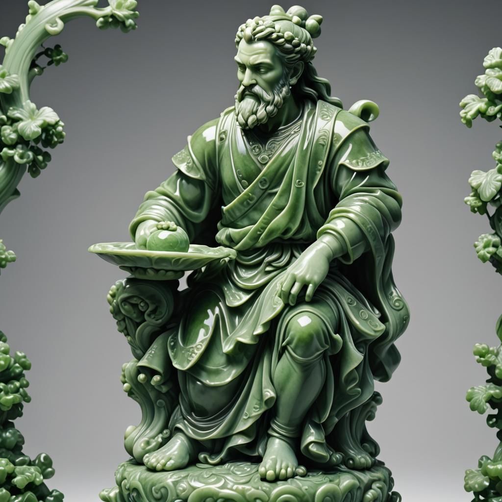 Exquisite Jade Figurine in Michelangelo Style