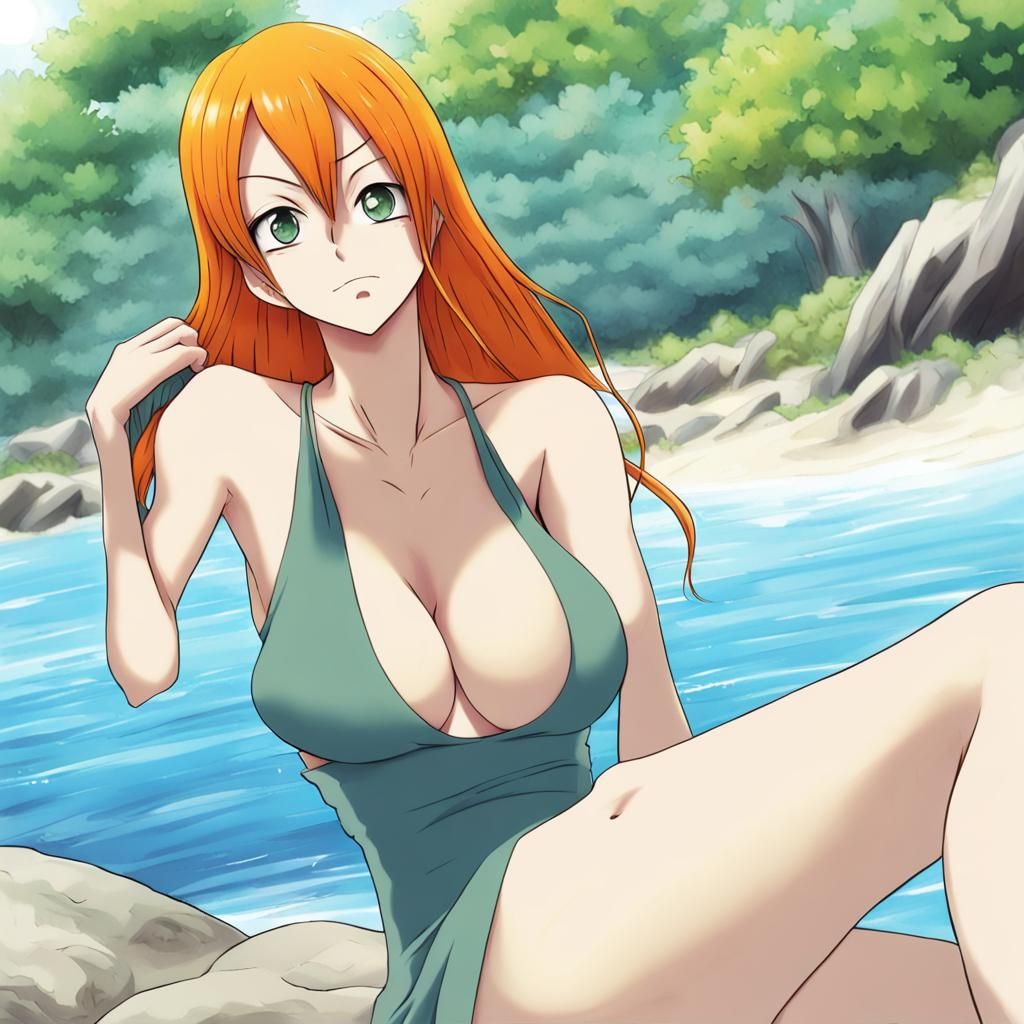 Anime Nude Woman in Manga Style