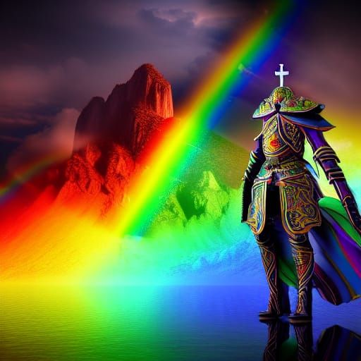 Eternal Rainbow Knight with Thunder Sword