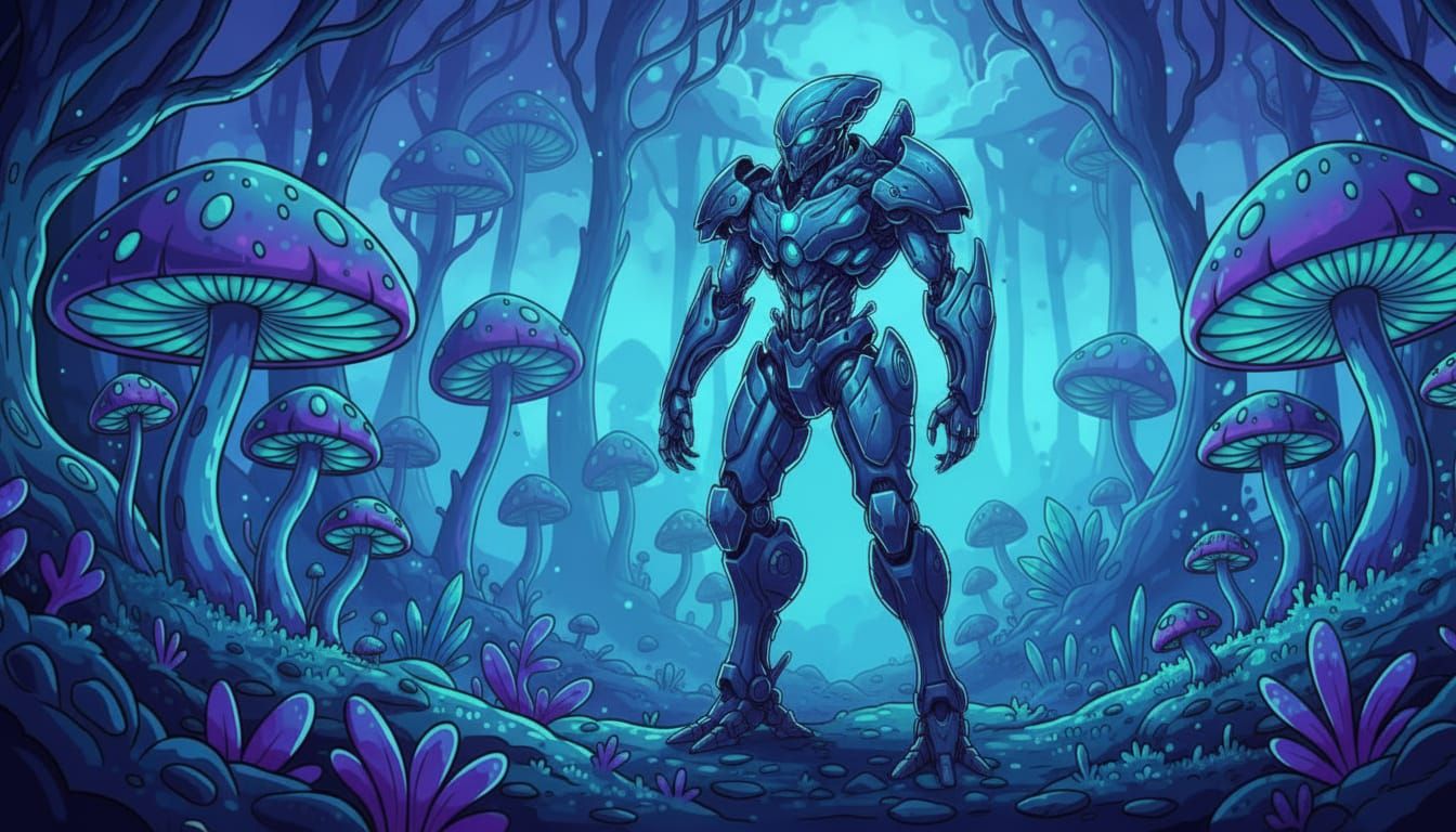 Alien Mecha in Striking Color Palette