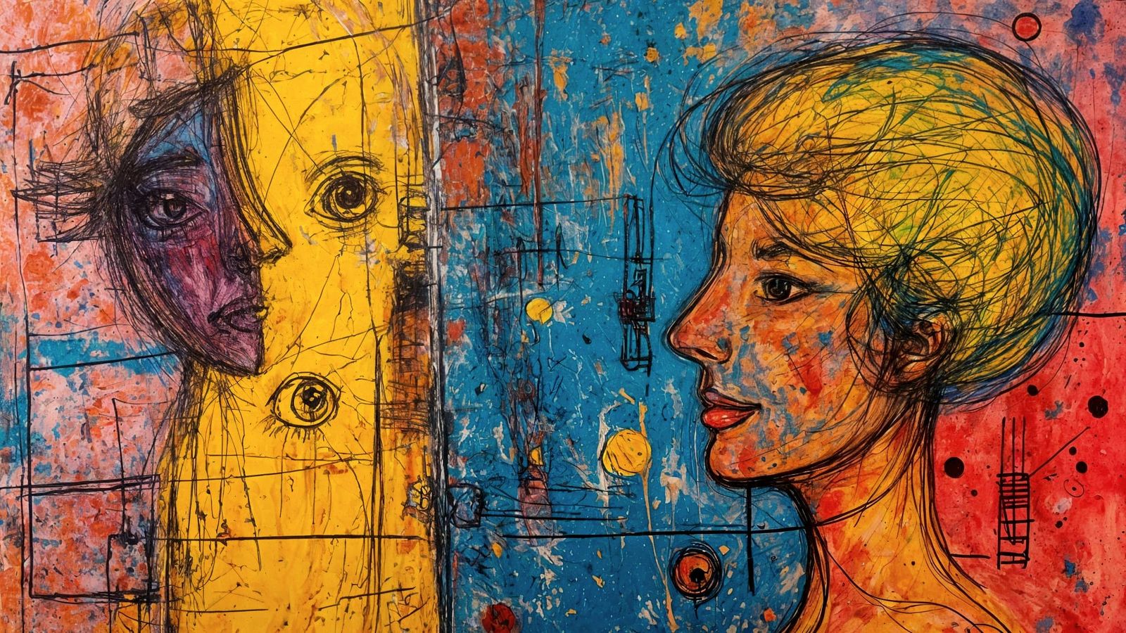 Abstract Scribble Art in Dynamic Lines