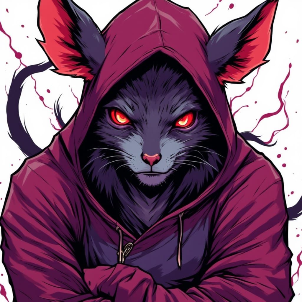 Red Eyed Ratman in hoodie <lora:You Were Never Alone:1.0>