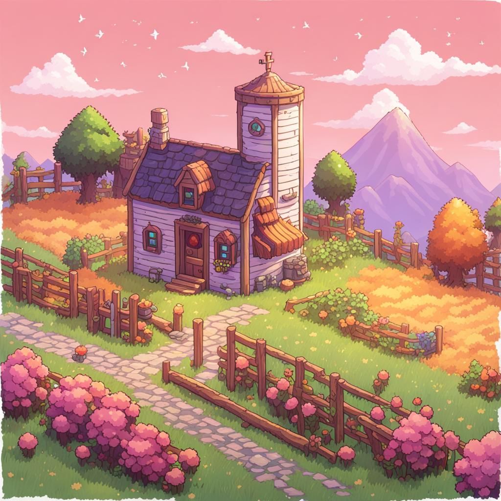 Stardew Valley House in Pixel Art Style