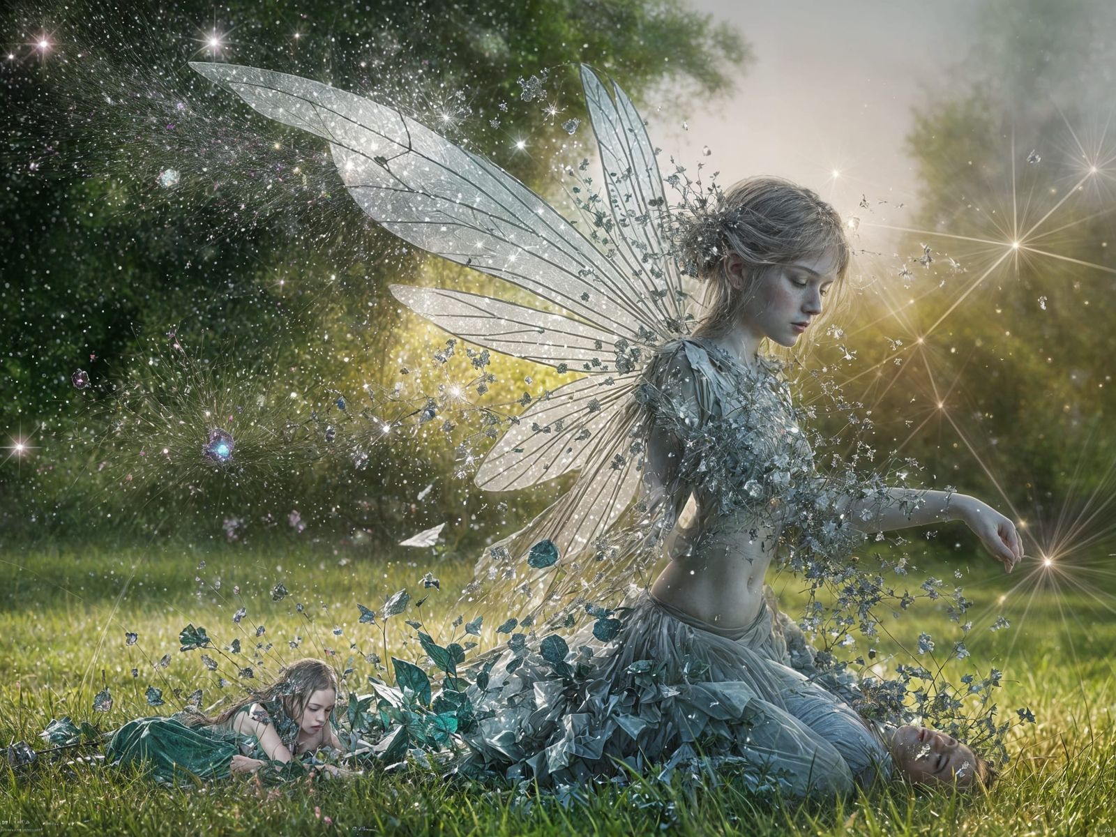 Ethereal Fairy Disintegrates in a Radiant Glade