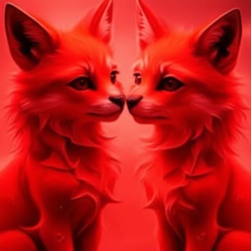 Change the color to red, sharpen the foxes