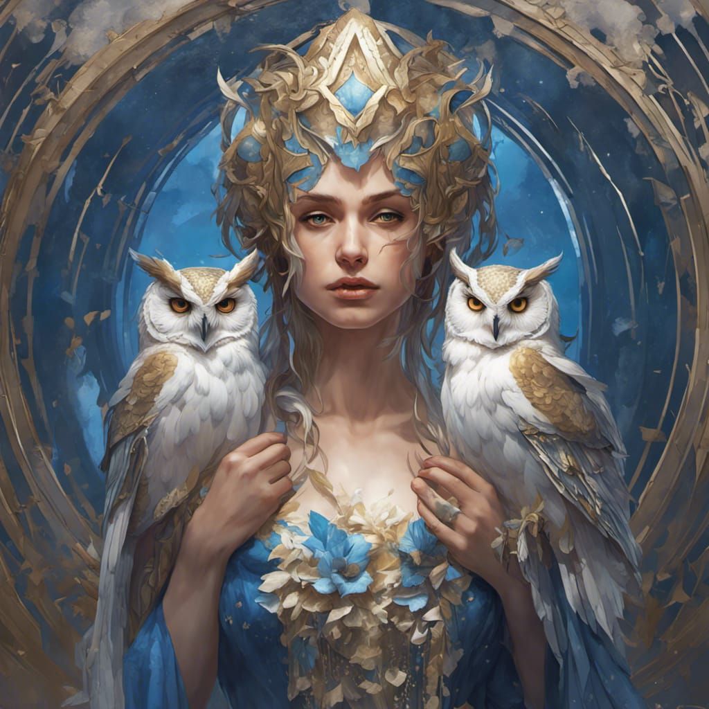 Romantic Portrait of an Owl Mother