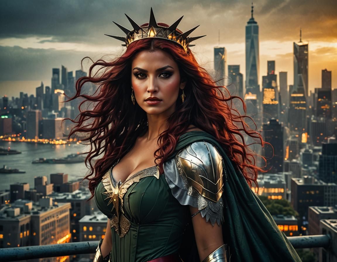 Lady Liberty as a Young Woman in Luis Royo Style