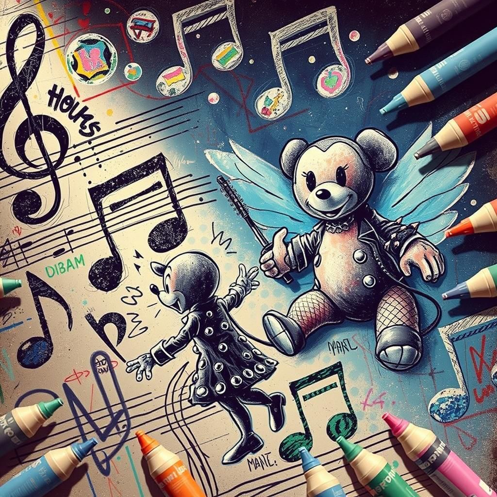 Mickey Mouse Punk Graffiti Street Art