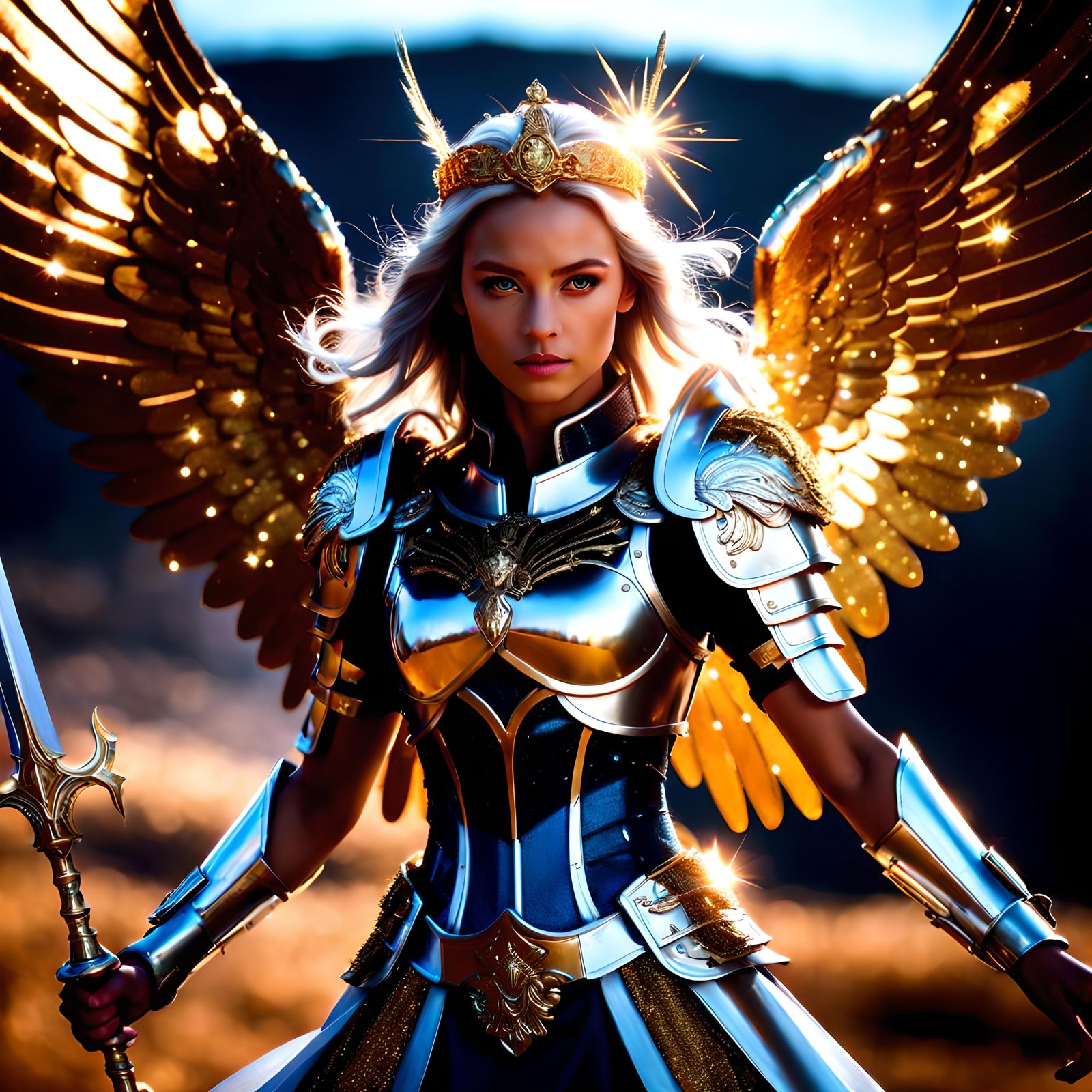 Archangel Princess Warrior in Dark Fantasy Style