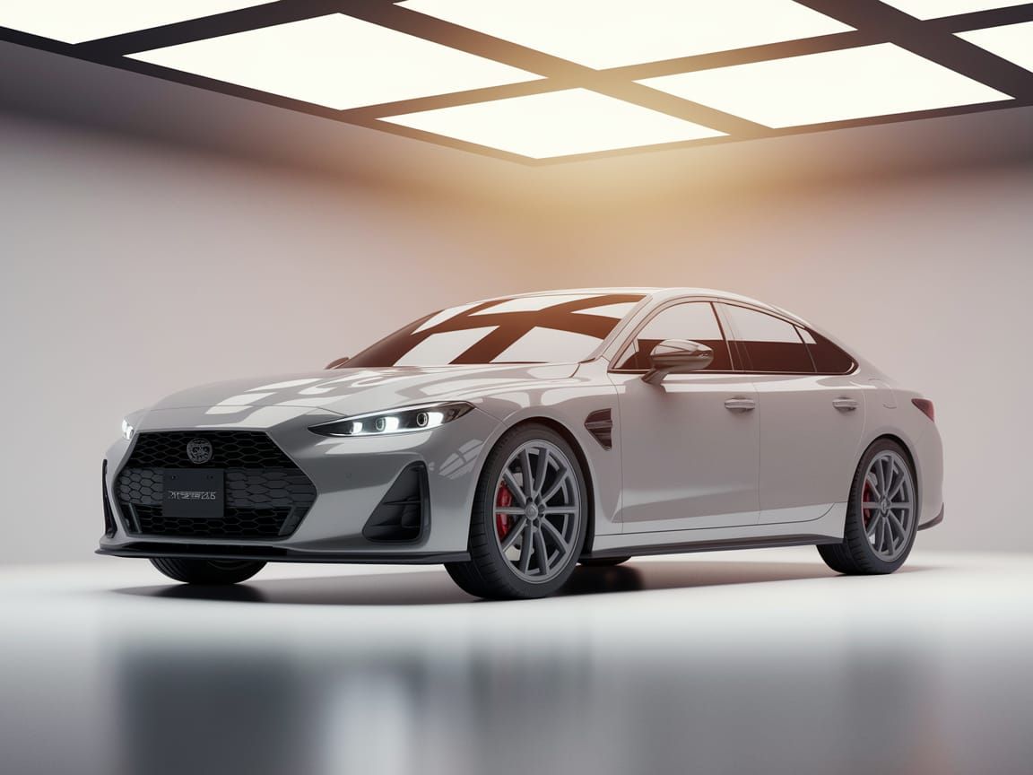 Luxurious Japanese Executive Sedan in Glossy White