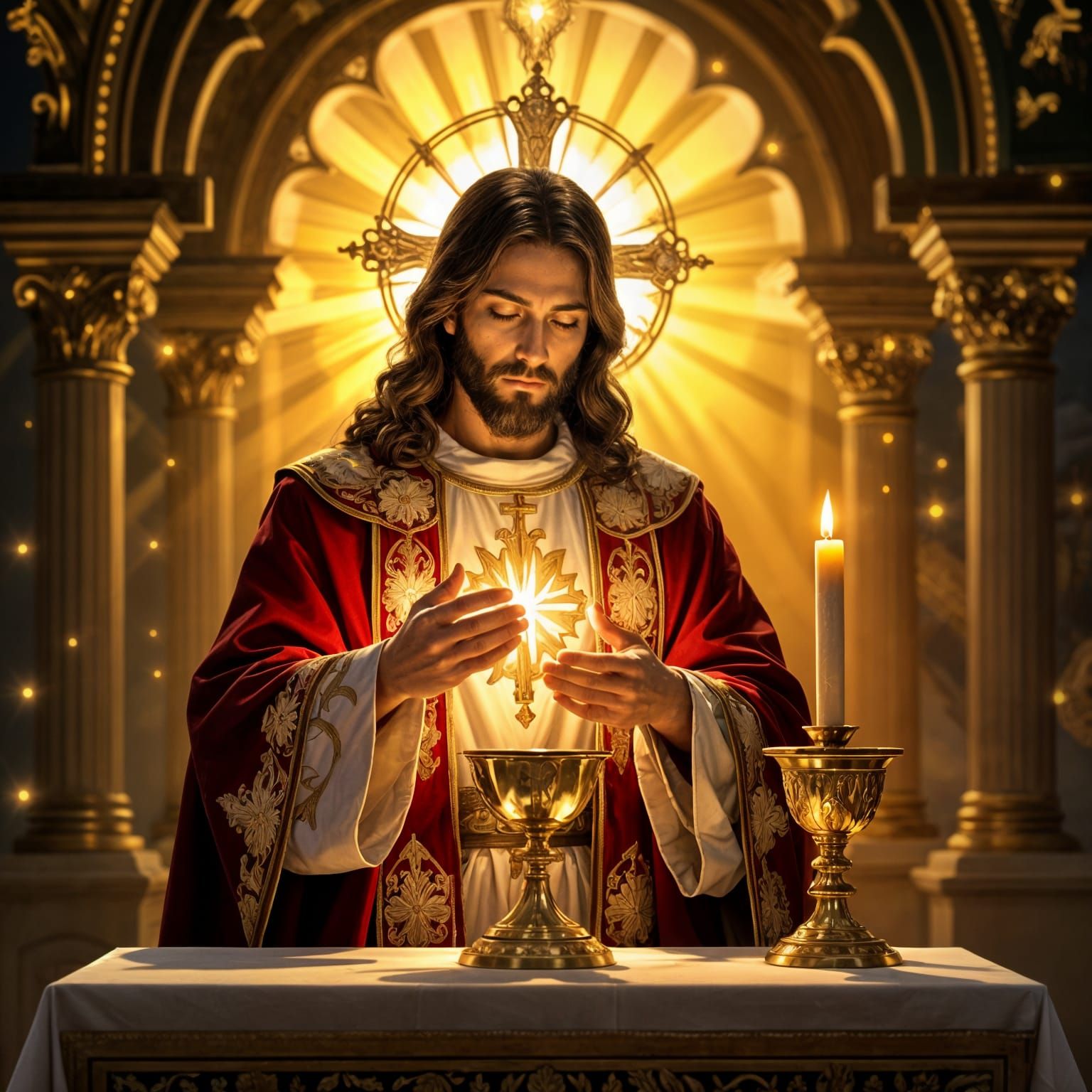 Elegant Tabernacle Adoration of Jesus Body and Blood