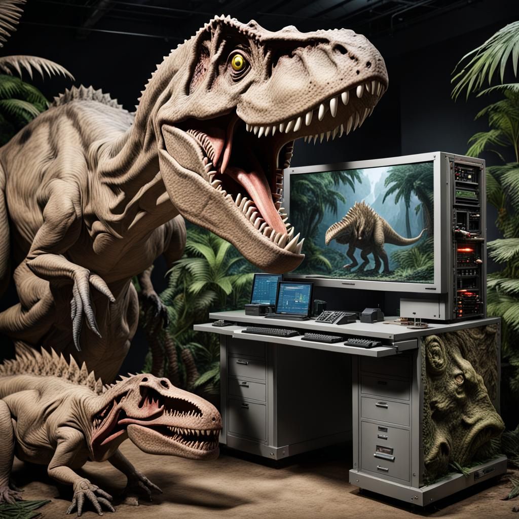 Detailed Jurassic Computer System Render