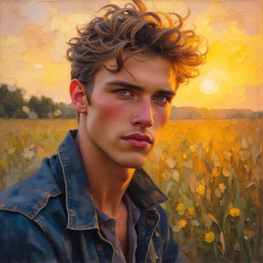 Dramatic Portrait of a Man in Impasto Oil