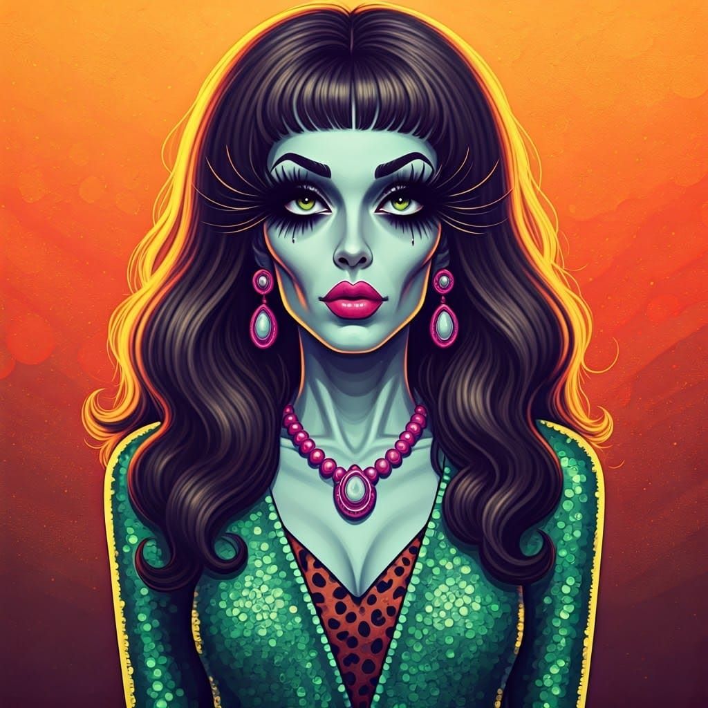 Zombie Girl in Pop Surrealist Digital Art