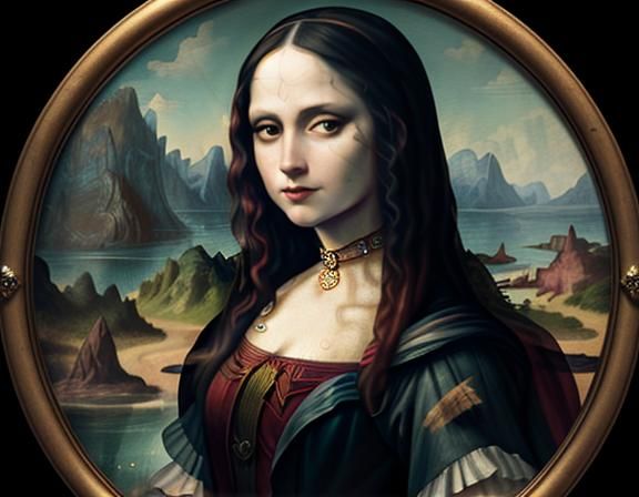 Harley Quinn as Mona Lisa in Potter Style