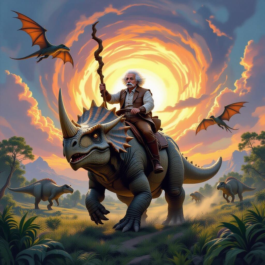 Einstein's Prehistoric Journey: A Sci-Fi Adventure