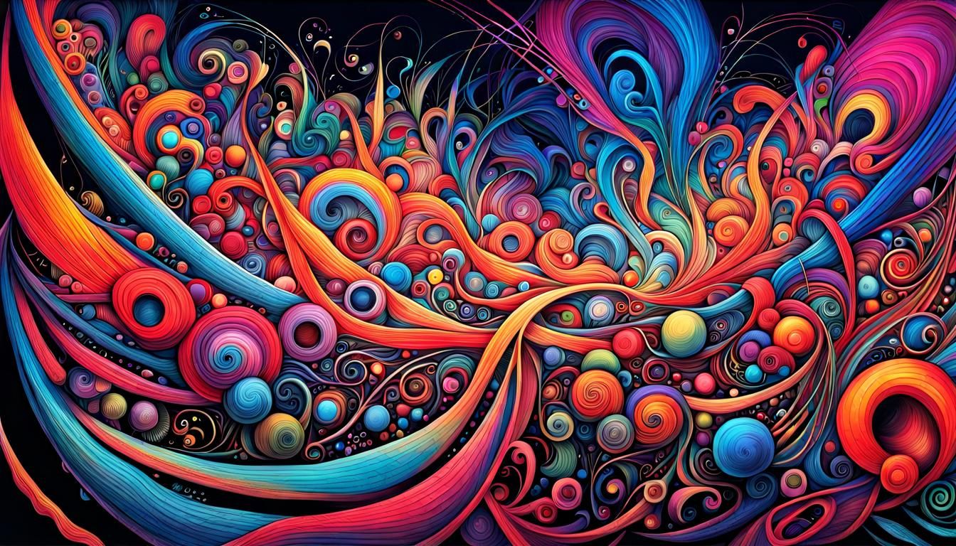 Vibrant Abstract Music with Dramatic Lighting