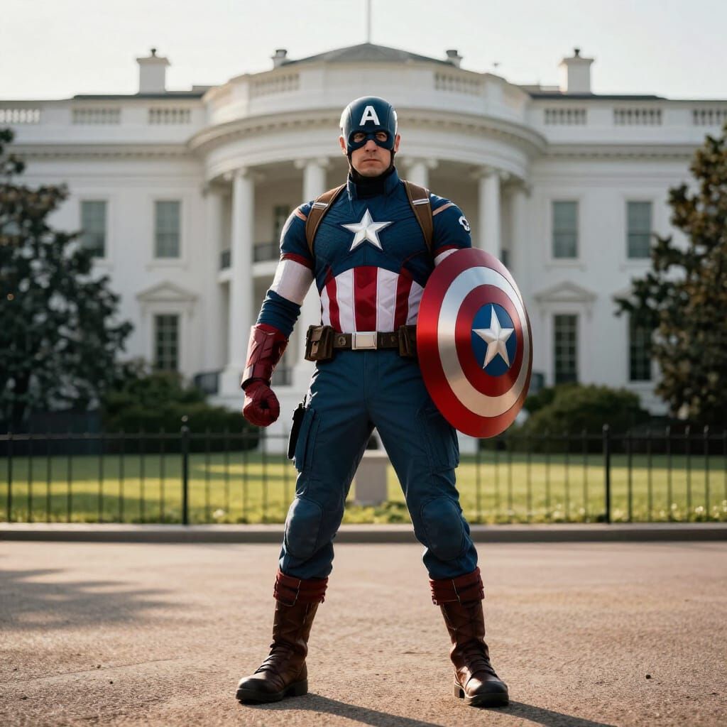 Captain America Defends White House in Photorealistic Concep...