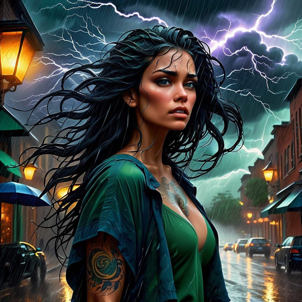 Storm Goddess Unleashed in Hyper-Realistic Digital Art