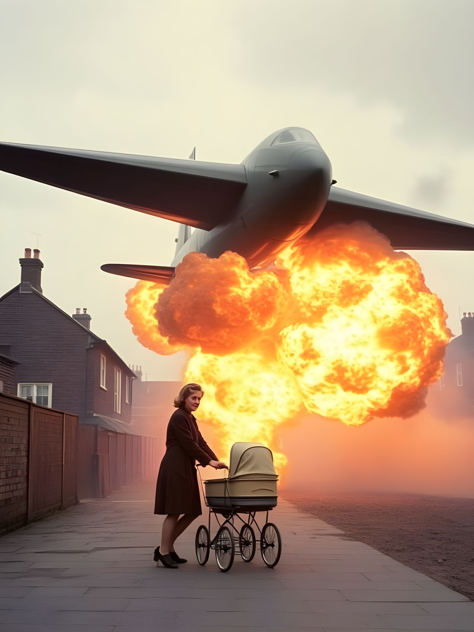 V-1 Flying Bomb Explodes During London Blitz