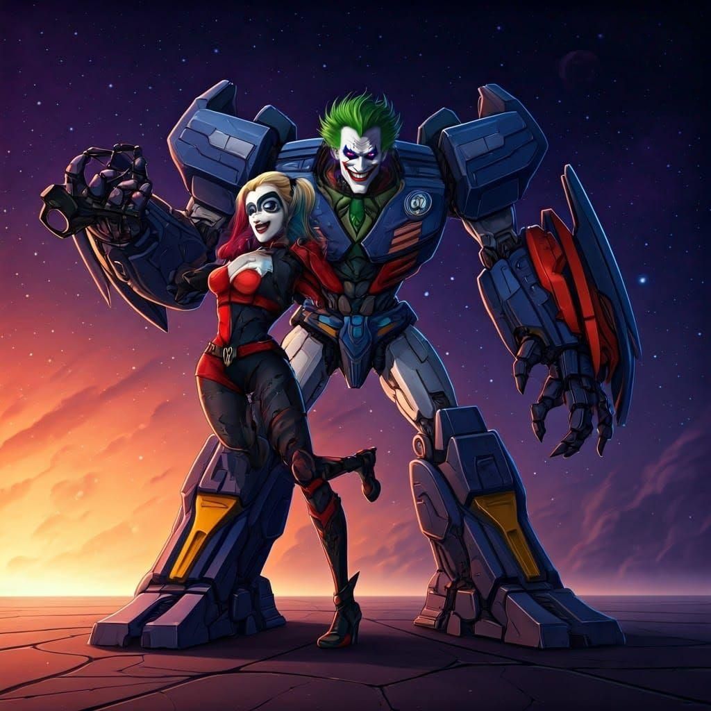 Joker and Harley Quinn Transformers Fusion on Alien World