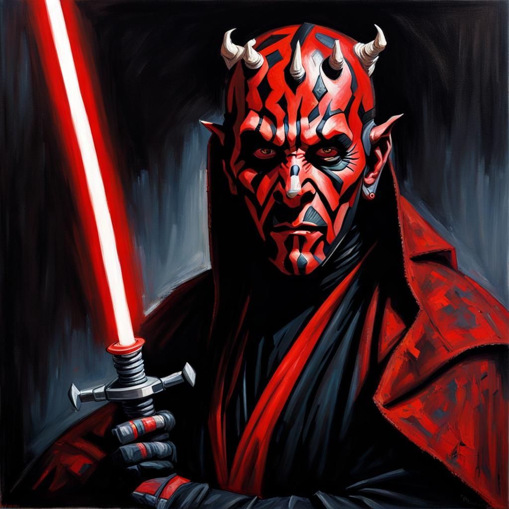 Darth Maul as Oil Painting by James Gurney