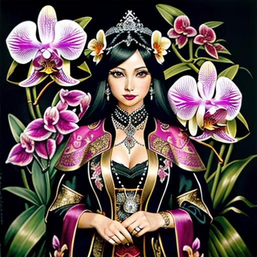 Surreal Orchid Hybrid Creatures in Cubist Style