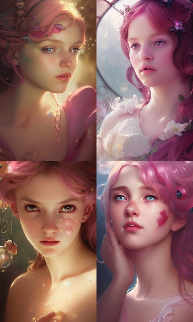 Fairy Princess Portrait in Magical Glass Ball