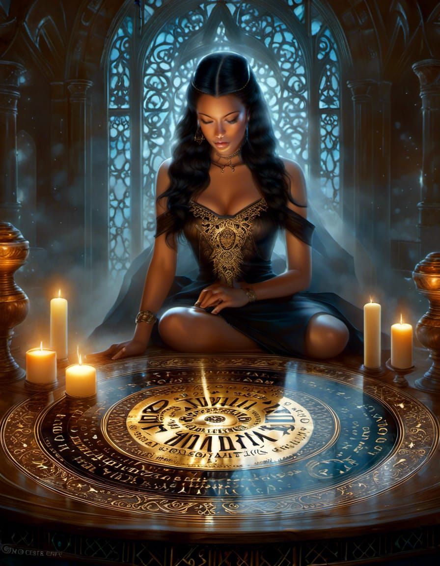 Ominous Personified Ouija Board Digital Painting