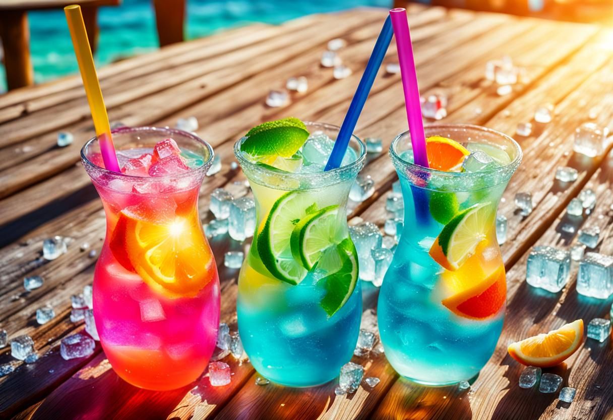 Tropicana Sun Drinks at Beach Bar in Splash Art
