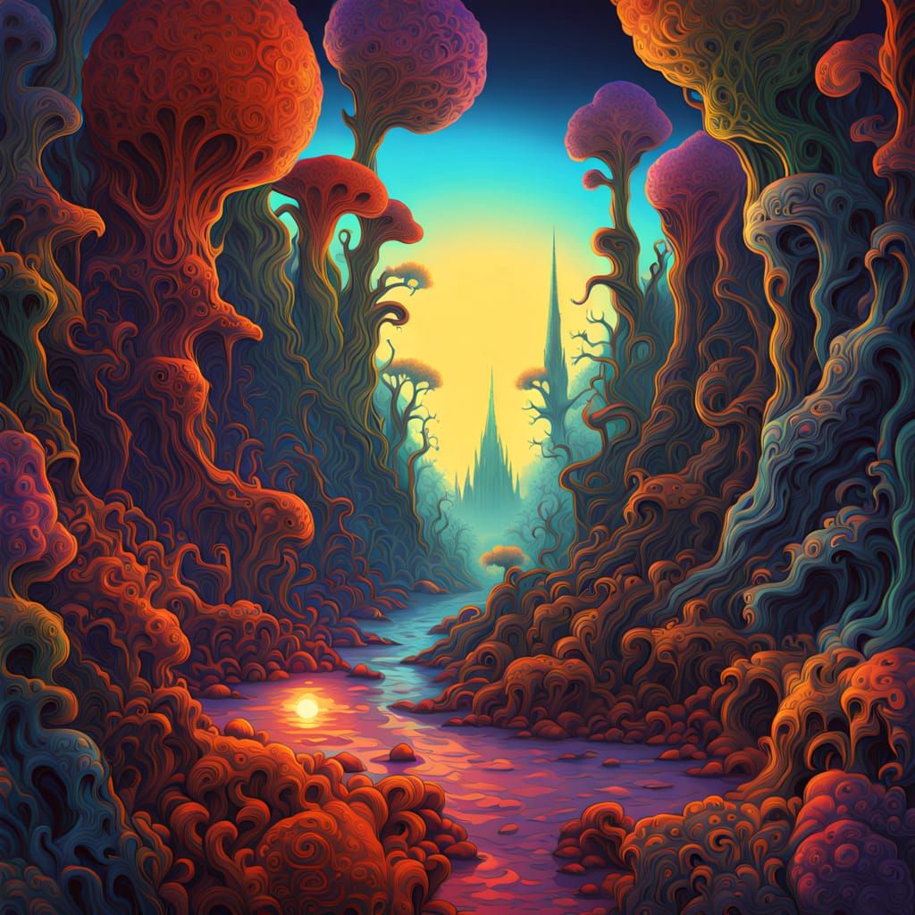 Hyperrealistic Biomechanical Jungle in Maximalist Style