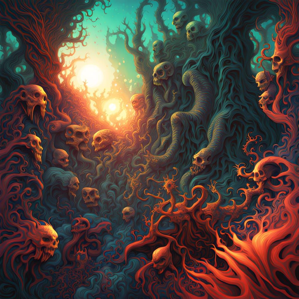 Vast Biomechanical Jungle in Hyperrealistic 3D