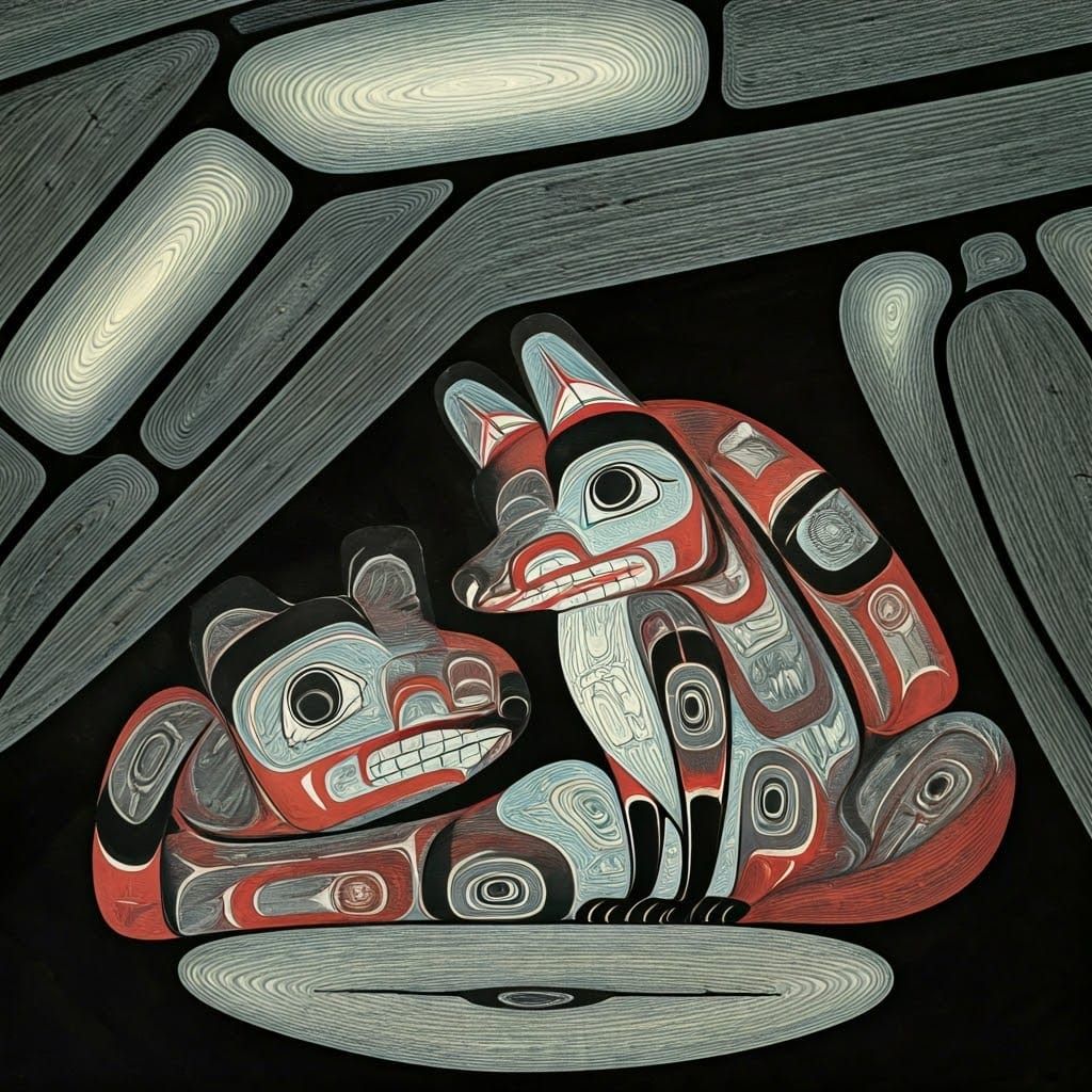 Northwest Coast Indigenous Art: Fox Cub Portrait