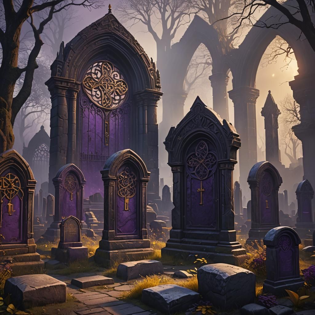Eerie Industrial Gravestones in Art Nouveau Style